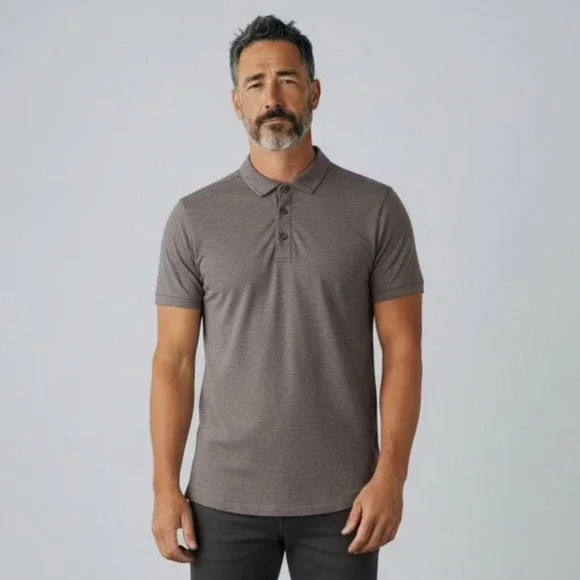 Lululemon Evolution Short-Sleeve Polo Shirt Men's Small Gray Stretch Performance - Picture 2 of 8
